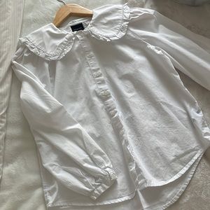 Who what wear baby doll puffed shoulder button down